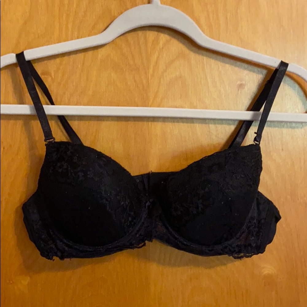Black  and Blue Lace Decorative Bras